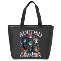 Adhd Dnd Adventurers Roll For Concentration Zip Tote Bag