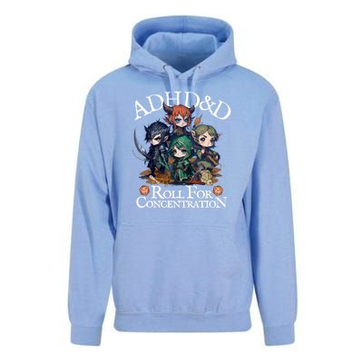 Adhd Dnd Adventurers Roll For Concentration Unisex Surf Hoodie