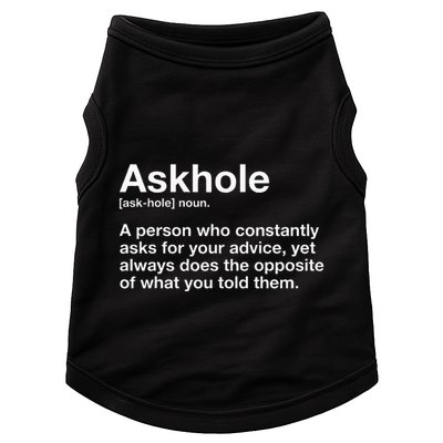 Askhole Definition Adult Doggie Tank