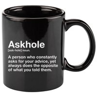 Askhole Definition Adult 11oz C Handle Ceramic Mug