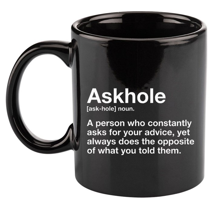 Askhole Definition Adult 11oz C Handle Ceramic Mug