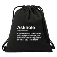 Askhole Definition Adult Drawstring Bag