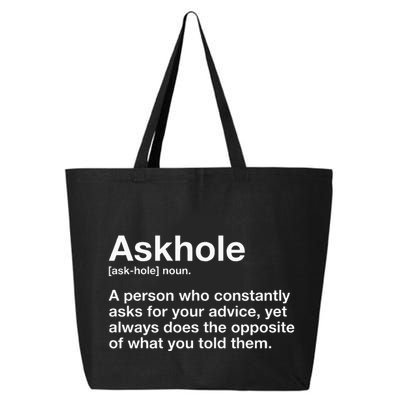 Askhole Definition Adult 25L Jumbo Tote