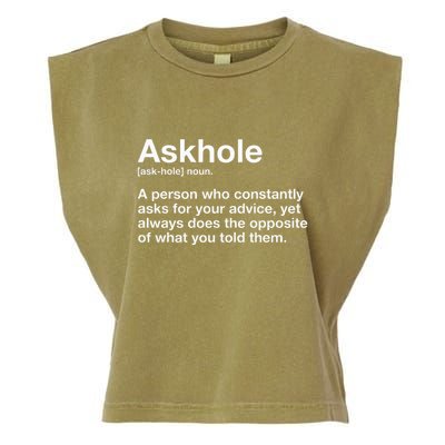 Askhole Definition Adult Garment-Dyed Women's Muscle Tee