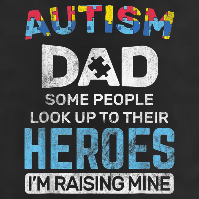 Autism Dad Autism Awareness Autistic Spectrum ASD 7 Panel Mesh Trucker Snapback Hat
