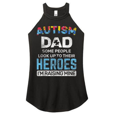 Autism Dad Autism Awareness Autistic Spectrum ASD Women's Perfect Tri Rocker Tank