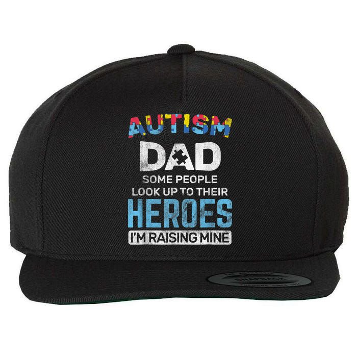 Autism Dad Autism Awareness Autistic Spectrum ASD Wool Snapback Cap