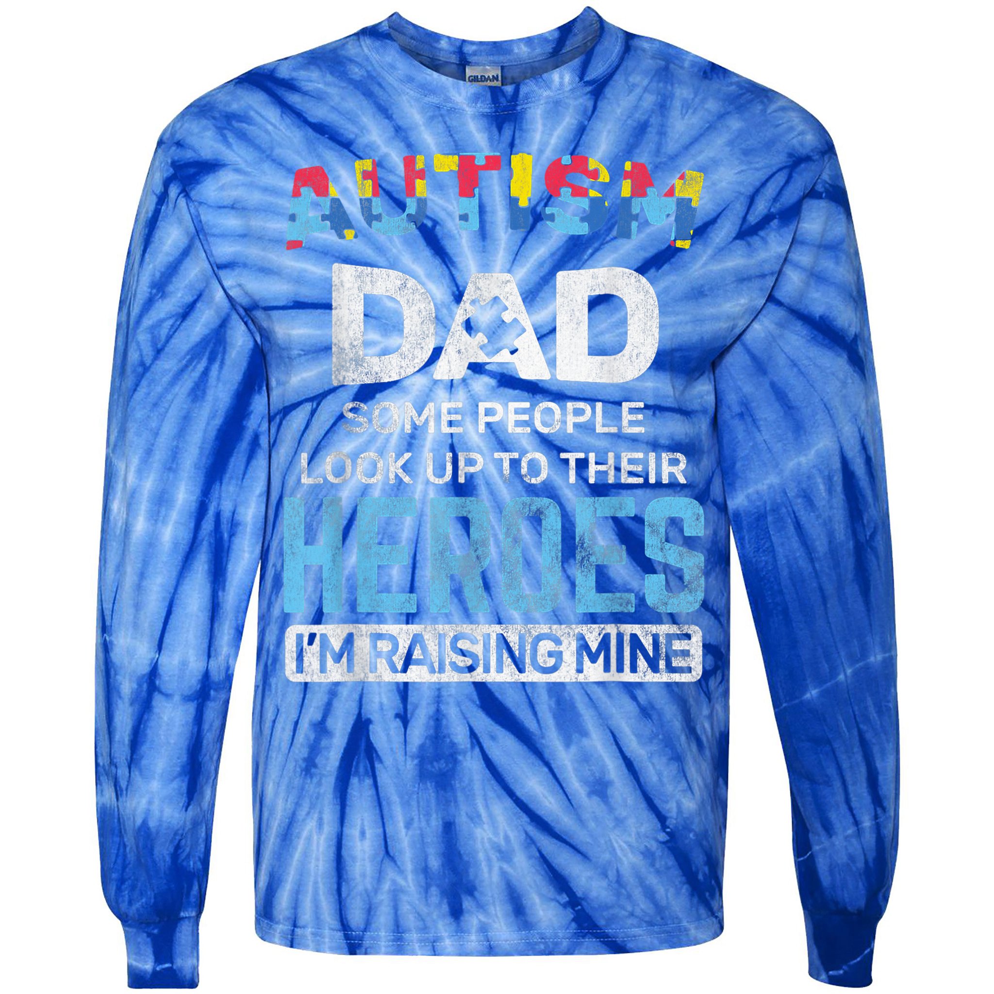 Autism Dad Autism Awareness Autistic Spectrum ASD Tie-Dye Long Sleeve Shirt