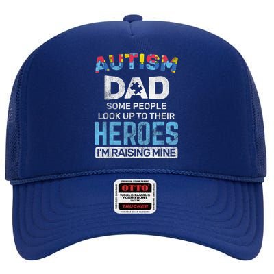 Autism Dad Autism Awareness Autistic Spectrum ASD High Crown Mesh Back Trucker Hat