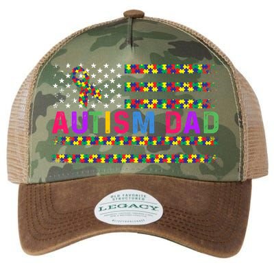 Autism Dad Autistic Child Father's Day Slogan Legacy Tie Dye Trucker Hat