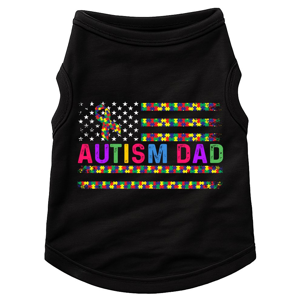 Autism Dad Autistic Child Father's Day Slogan Doggie Tank