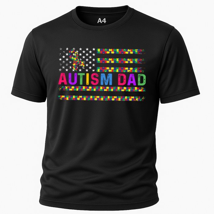 Autism Dad Autistic Child Father's Day Slogan Cooling Performance Crew T-Shirt