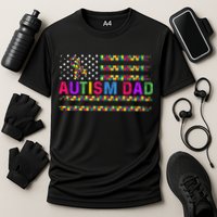 Autism Dad Autistic Child Father's Day Slogan Cooling Performance Crew T-Shirt