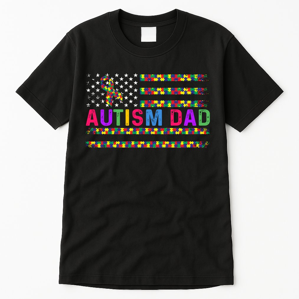 Autism Dad Autistic Child Father's Day Slogan Tall T-Shirt