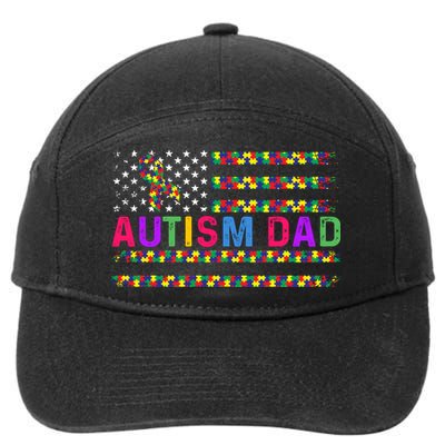 Autism Dad Autistic Child Father's Day Slogan 7-Panel Snapback Hat
