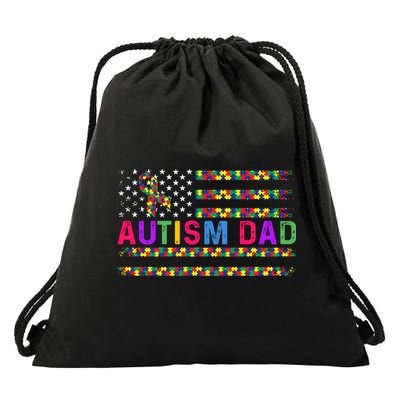 Autism Dad Autistic Child Father's Day Slogan Drawstring Bag