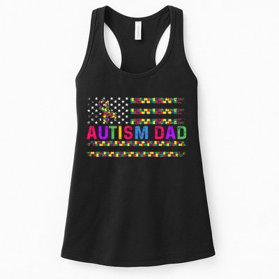 Autism Dad Autistic Child Father's Day Slogan Womens Tank Top