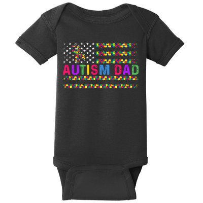 Autism Dad Autistic Child Father's Day Slogan Baby Bodysuit