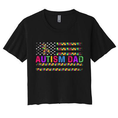 Autism Dad Autistic Child Father's Day Slogan Crop Top