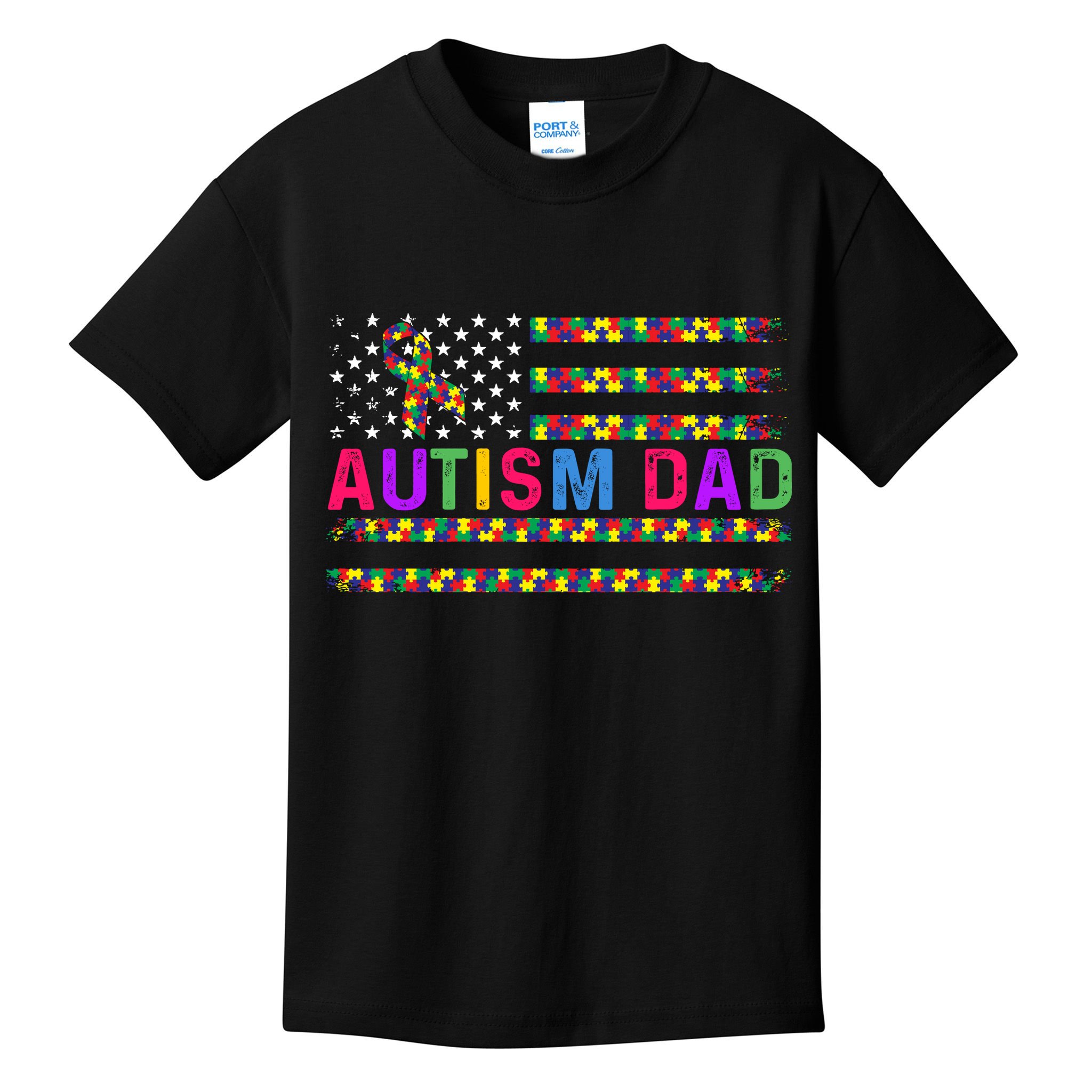 Autism Dad Autistic Child Father's Day Slogan Kids T-Shirt