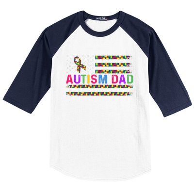 Autism Dad Autistic Child Father's Day Slogan Baseball Sleeve Shirt