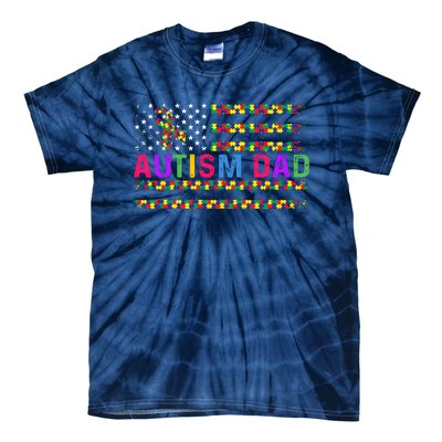 Autism Dad Autistic Child Father's Day Slogan Tie-Dye T-Shirt