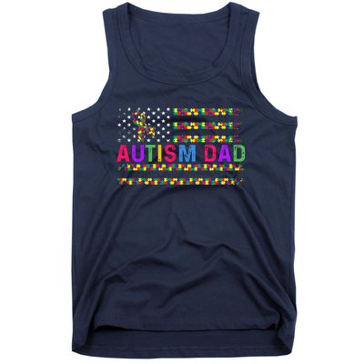 Autism Dad Autistic Child Father's Day Slogan Tank Top