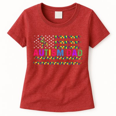 Autism Dad Autistic Child Father's Day Slogan Womens T-Shirt