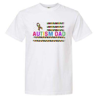 Autism Dad Autistic Child Father's Day Slogan Garment-Dyed Heavyweight T-Shirt