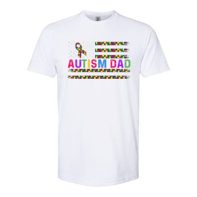 Autism Dad Autistic Child Father's Day Slogan Softstyle CVC T-Shirt