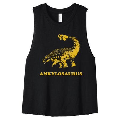 Ankylosaurus Dinosaur Women's Racerback Cropped Tank