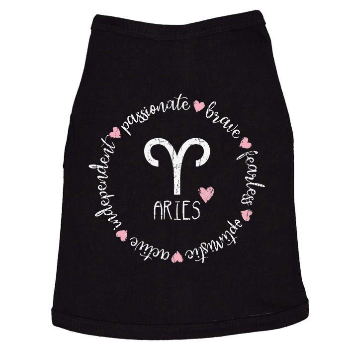 Aries Description Apparel Wo Funny Zodiac Sign Gift Doggie Tank