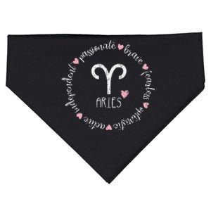 Aries Description Apparel Wo Funny Zodiac Sign Gift USA-Made Doggie Bandana