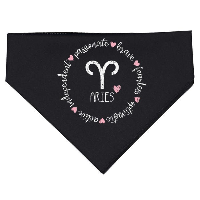 Aries Description Apparel Wo Funny Zodiac Sign Gift USA-Made Doggie Bandana