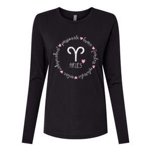 Aries Description Apparel Wo Funny Zodiac Sign Gift Womens Cotton Relaxed Long Sleeve T-Shirt