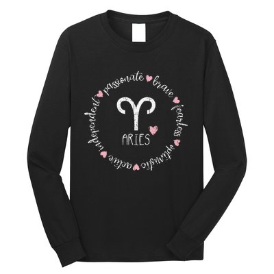 Aries Description Apparel Wo Funny Zodiac Sign Gift Long Sleeve Shirt