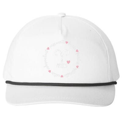 Aries Description Apparel Wo Funny Zodiac Sign Gift Snapback Five-Panel Rope Hat