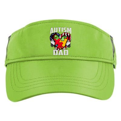 Autism Dad Awareness Love Heart Usa Flag Puzzle Piece Father Gift Adult Drive Performance Visor