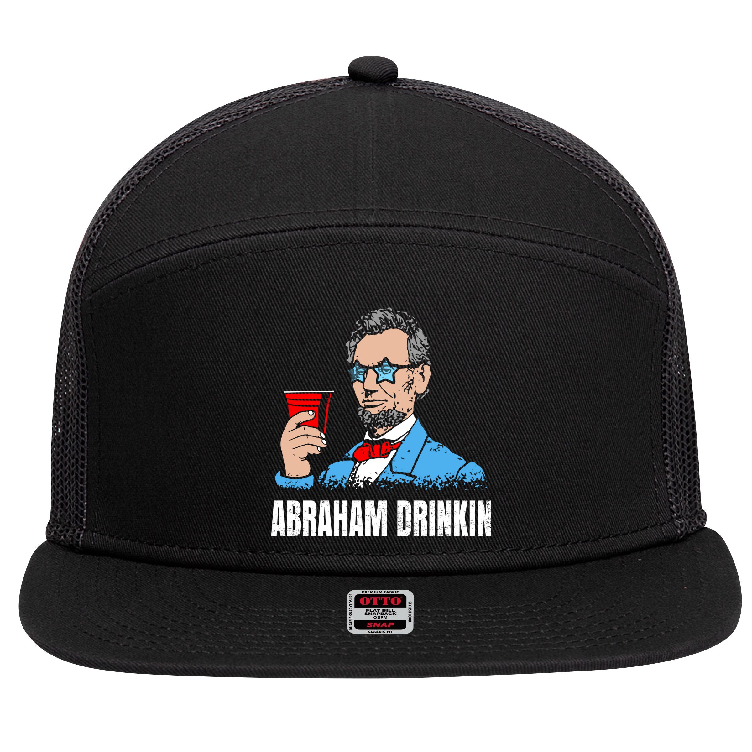Abraham Drinkin 7 Panel Mesh Trucker Snapback Hat