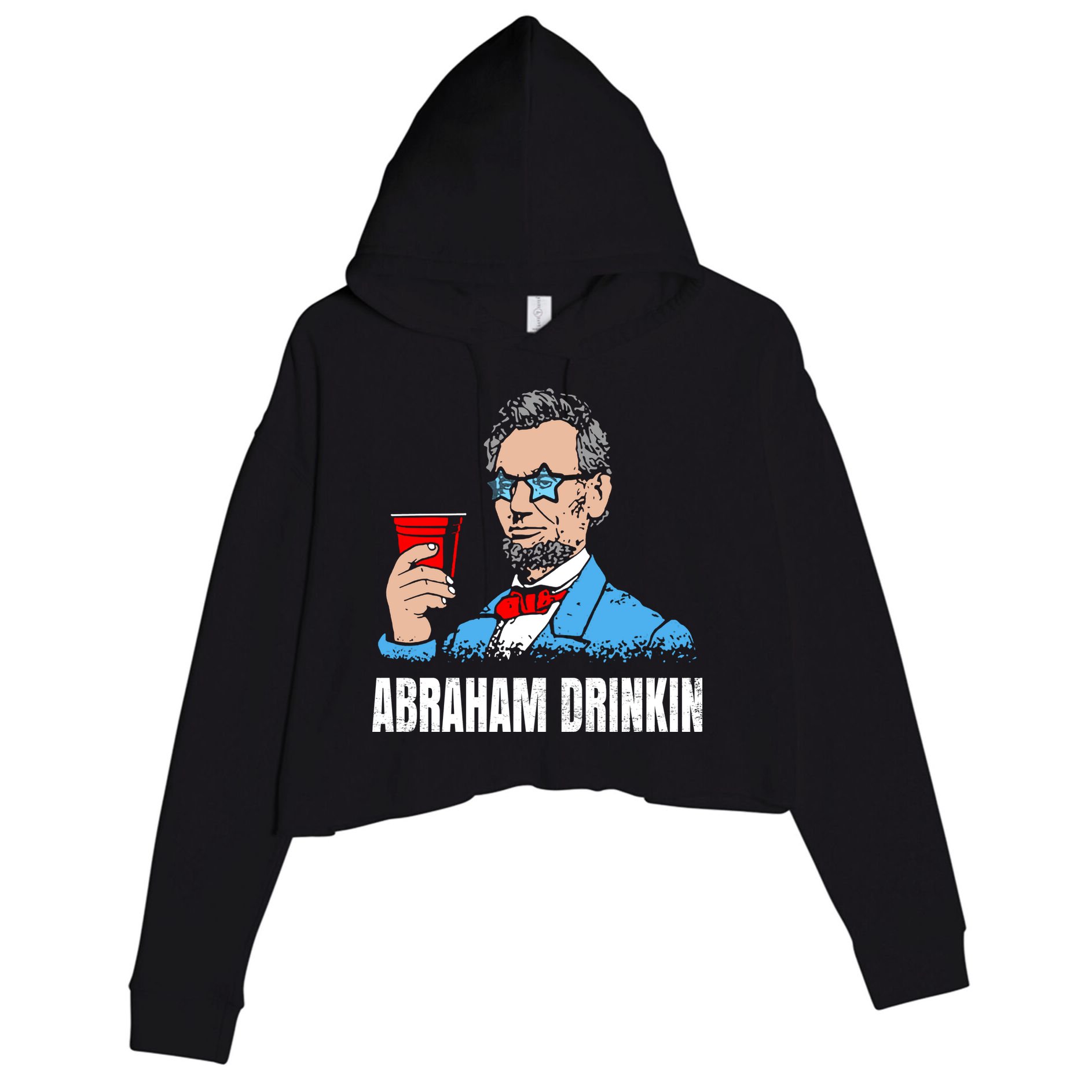 Abraham Drinkin Crop Fleece Hoodie