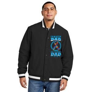 Autism Dad Autism Ribbon Puzzle Daddy Gift Insulated Varsity Jacket