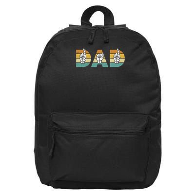 Asl Dad American Sign Language Deaf Awareness Support 16 in Basic Backpack
