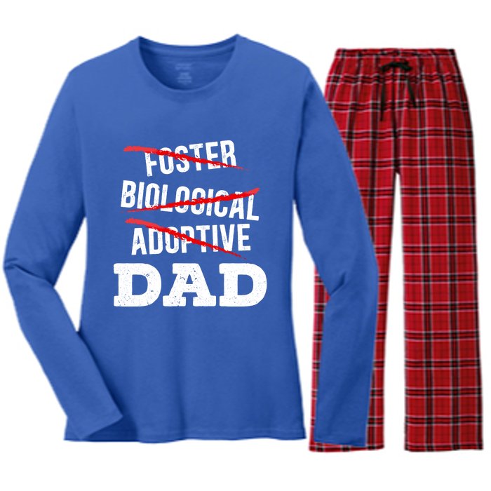 Adoptive Dad Adoption Announcet Foster Father Gotcha Day Meaningful Gift Women's Long Sleeve Flannel Pajama Set 