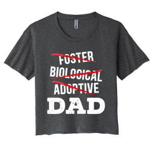 Adoptive Dad Adoption Announcet Foster Father Gotcha Day Meaningful Gift Women's Crop Top Tee