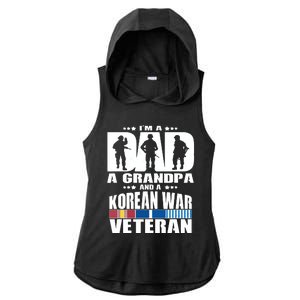 A Dad A Grandpa And A Korean War Veteran Grandparent Gift Ladies PosiCharge Tri-Blend Wicking Draft Hoodie Tank