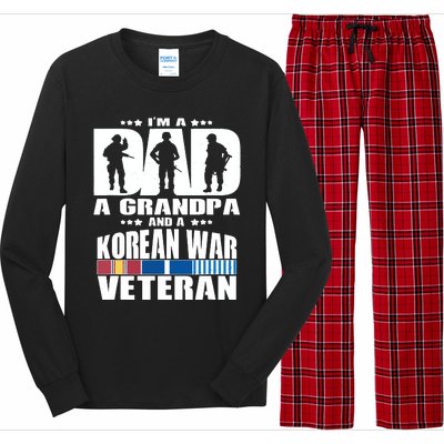 A Dad A Grandpa And A Korean War Veteran Grandparent Gift Long Sleeve Pajama Set