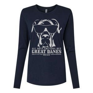 All Dogs Are Cool Great Danes Womens Cotton Relaxed Long Sleeve T-Shirt