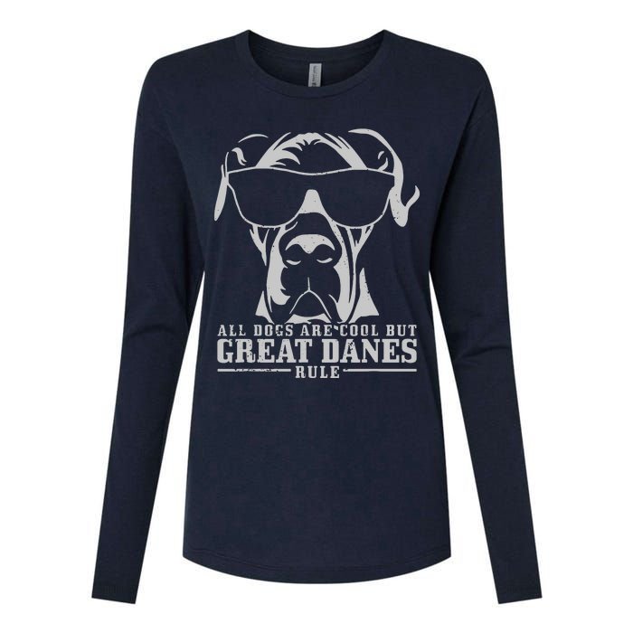 All Dogs Are Cool Great Danes Womens Cotton Relaxed Long Sleeve T-Shirt