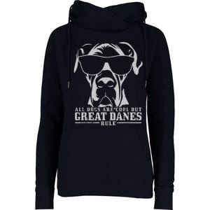 All Dogs Are Cool Great Danes Womens Funnel Neck Pullover Hood