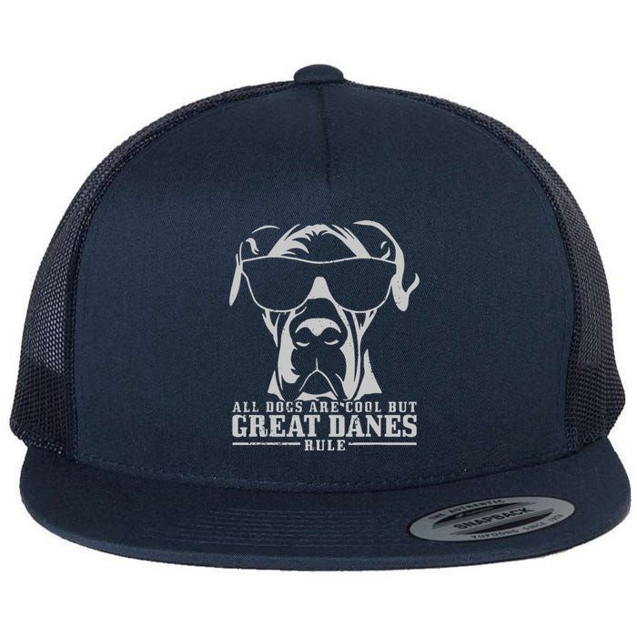 All Dogs Are Cool Great Danes Flat Bill Trucker Hat